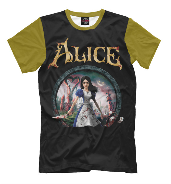 Мужская футболка с изображением Alice madness returns цвета Белый