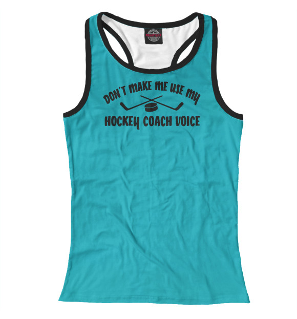 Женская майка-борцовка с изображением Hockey Coach цвета Белый