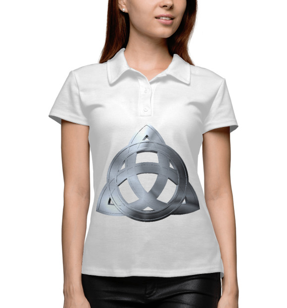 Женское поло с изображением Зачарованные цвета Белый