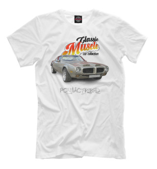 Мужская футболка Pontiac Firebird на белом фоне