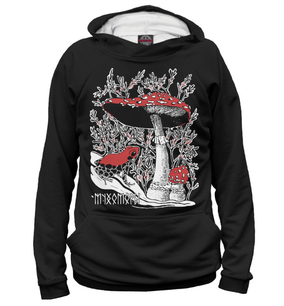 Женское худи с изображением Мухоморы цвета Белый