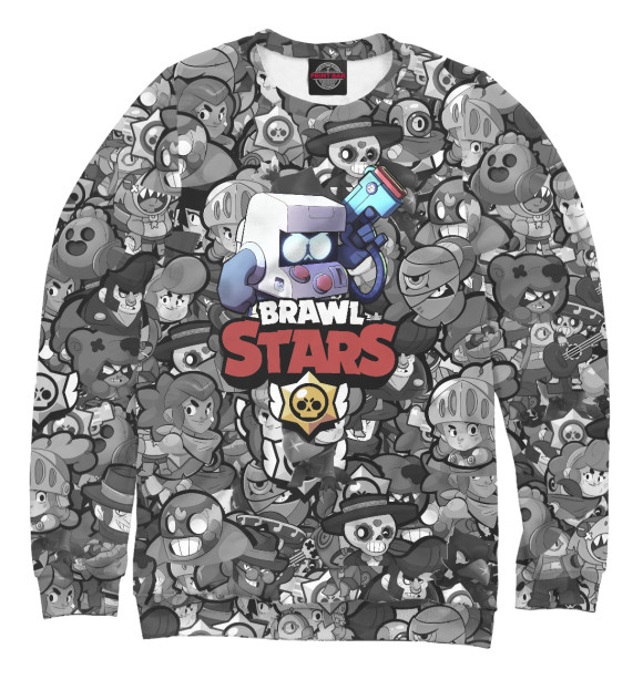 Женский свитшот с изображением Brawl Stars: 8 Bit цвета Белый