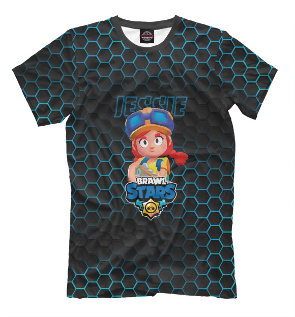 Мужская футболка с изображением Джесси. Brawl Stars цвета Белый