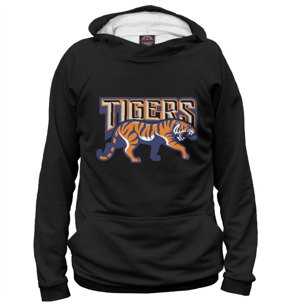 Мужское худи с изображением Tigers цвета Белый