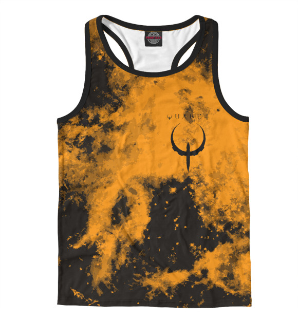 Мужская майка-борцовка с изображением QUAKE 4 | Ретро стиль цвета Белый