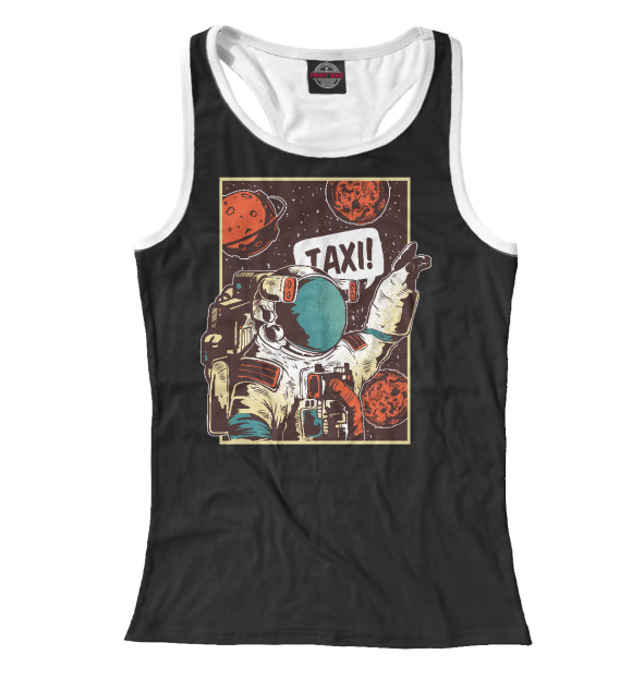 Женская майка-борцовка с изображением Space ride цвета Белый