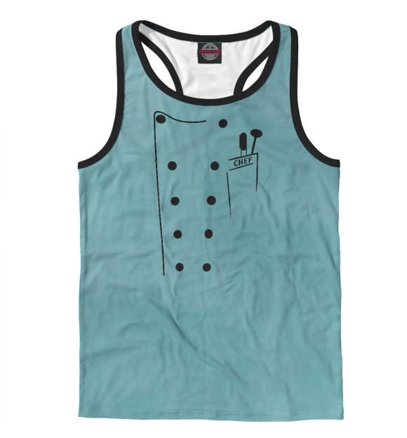 Мужская майка-борцовка с изображением Chef's Coat цвета Белый