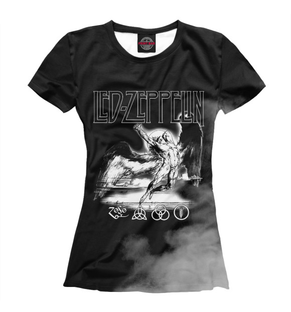 Футболка для девочек с изображением Led Zeppelin цвета Белый