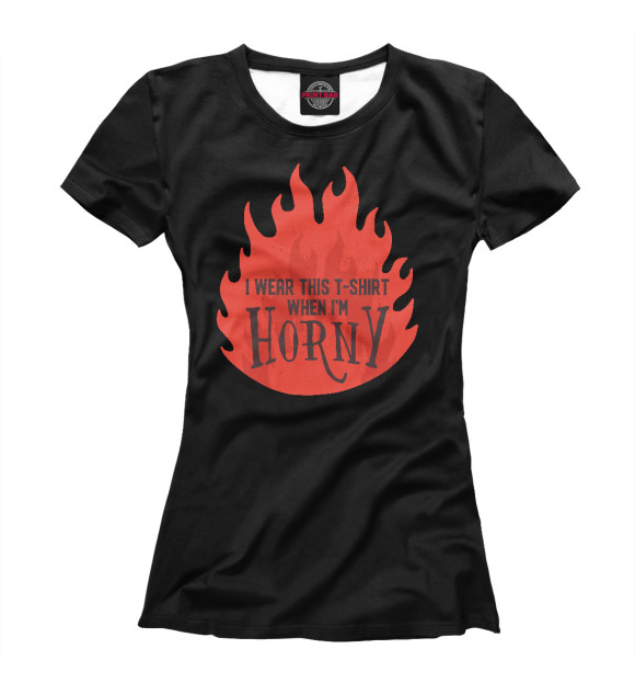 Футболка для девочек с изображением Horny Shirt цвета Белый