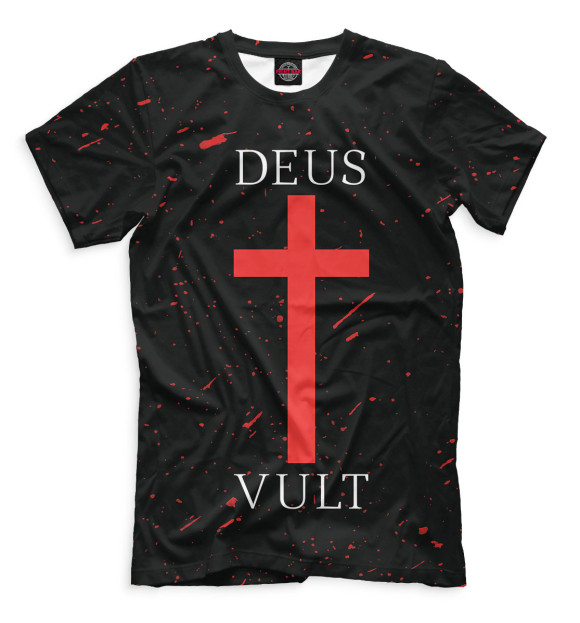 Мужская футболка с изображением Deus vult цвета Белый