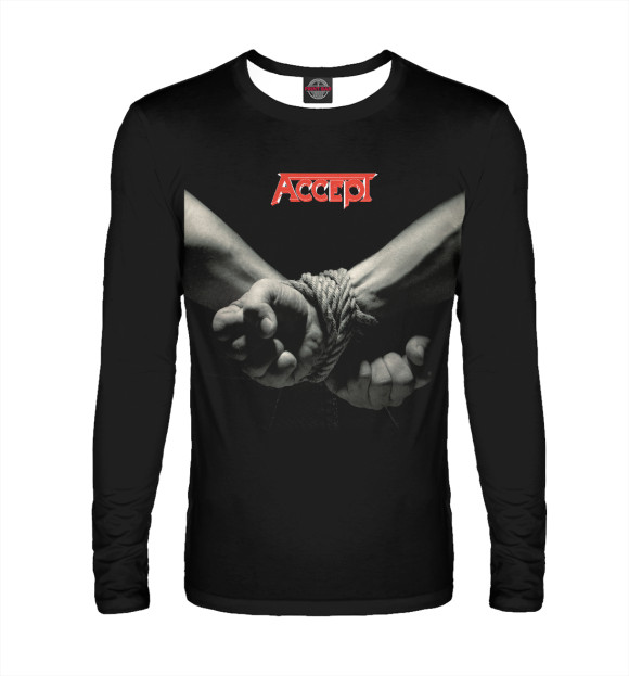 Мужской лонгслив с изображением Accept цвета Белый