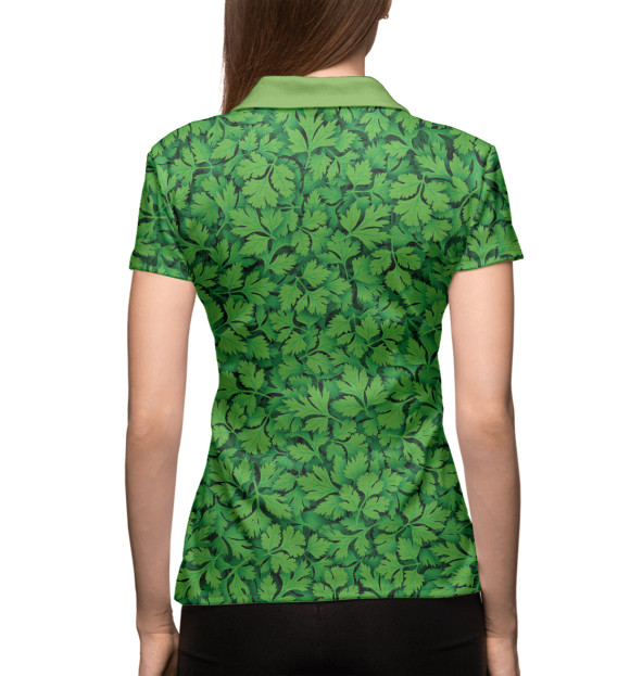 Женское поло с изображением Кинза цвета Белый