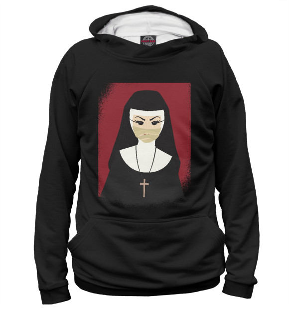 Женское худи с изображением Halloween nun цвета Белый