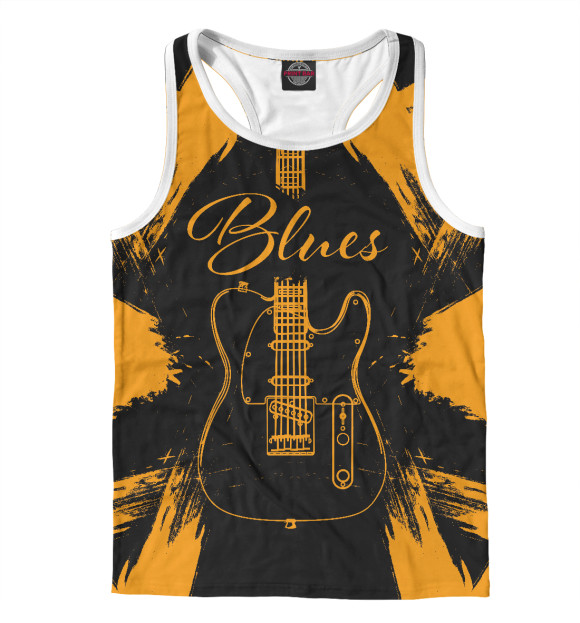 Мужская майка-борцовка с изображением Bluesman цвета Белый