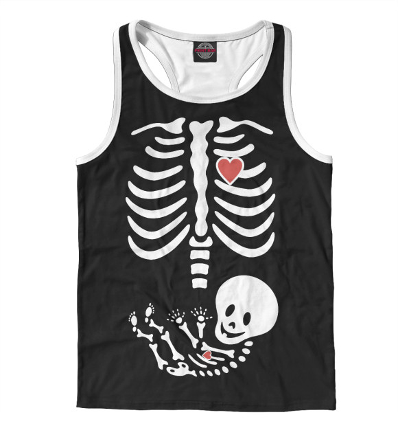 Мужская майка-борцовка с изображением Рентген цвета Белый