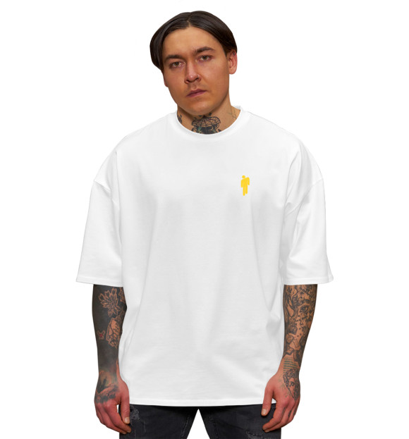 Мужская футболка оверсайз с изображением Billie Eilish цвета Белый