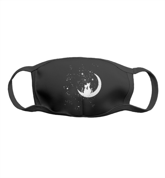 Маска тканевая с изображением Space Cats цвета Белый