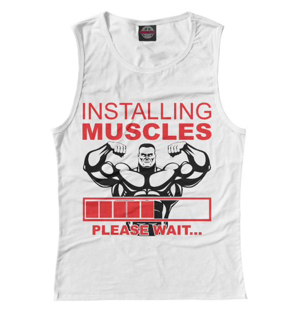Майка для девочки с изображением Установка мышц... цвета Белый
