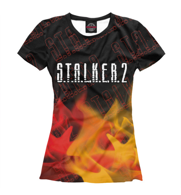 Футболка для девочек с изображением Stalker 2 / Сталкер 2 цвета Белый