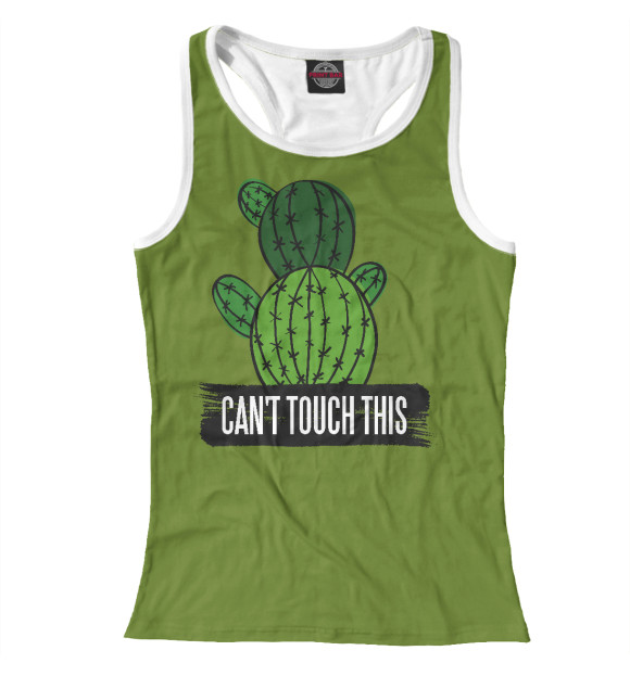 Женская майка-борцовка с изображением Can't touch this цвета Белый