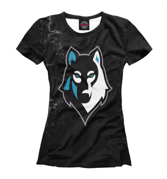Женская футболка с изображением Husky dog цвета Белый