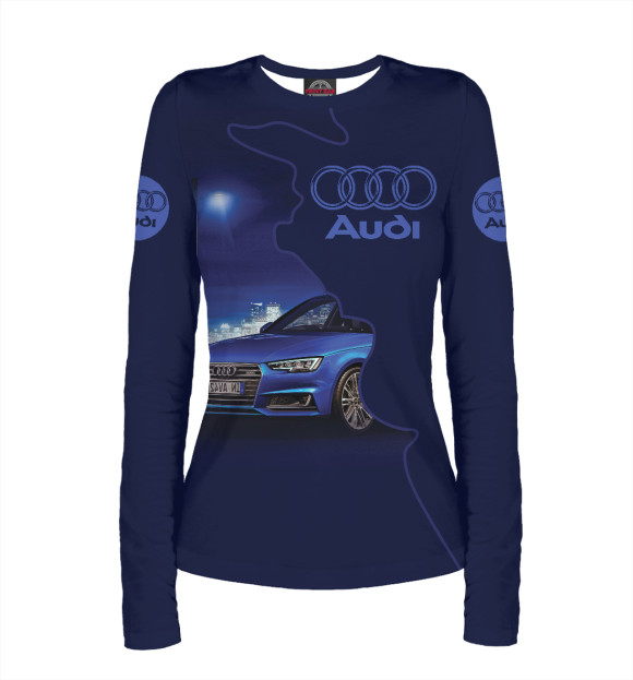 Женский лонгслив с изображением Audi цвета Белый
