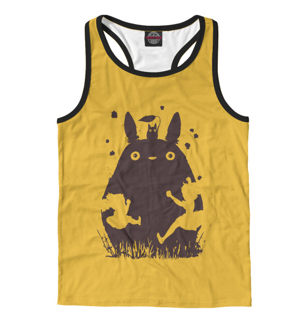 Мужская майка-борцовка с изображением Totoro цвета Белый