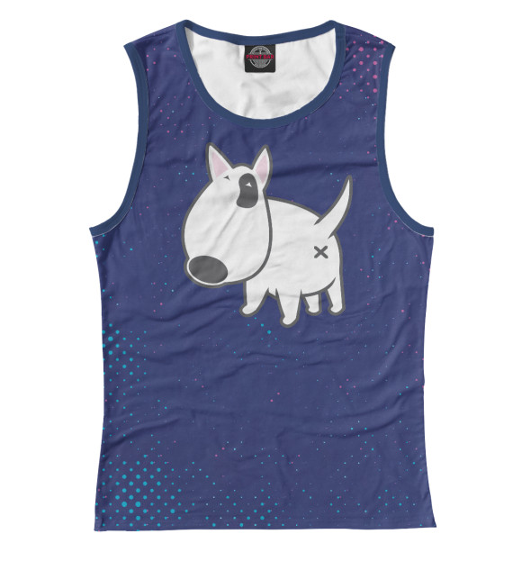 Женская майка с изображением Bull Terrier цвета Белый