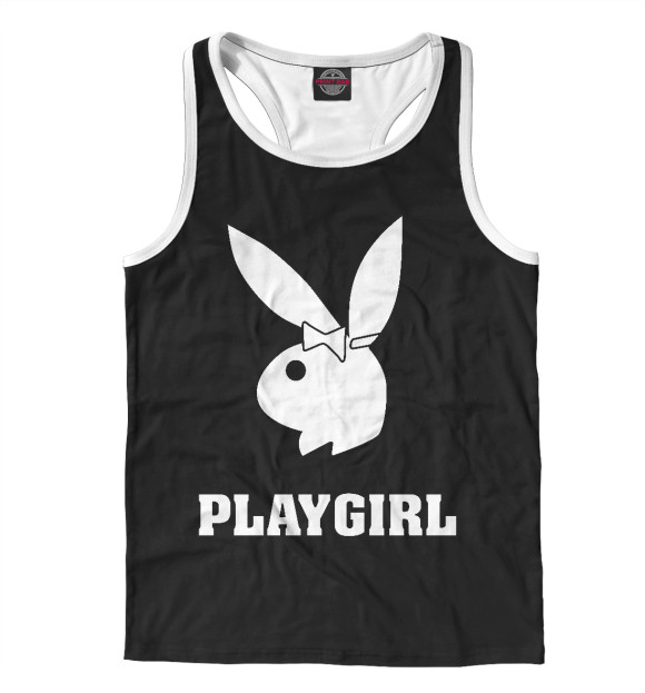 Мужская майка-борцовка с изображением Playgirl цвета Белый