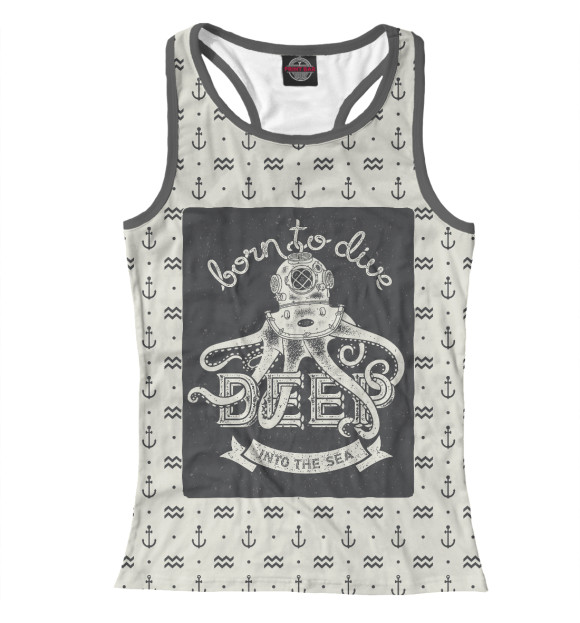 Женская майка-борцовка с изображением Into the Sea цвета Белый