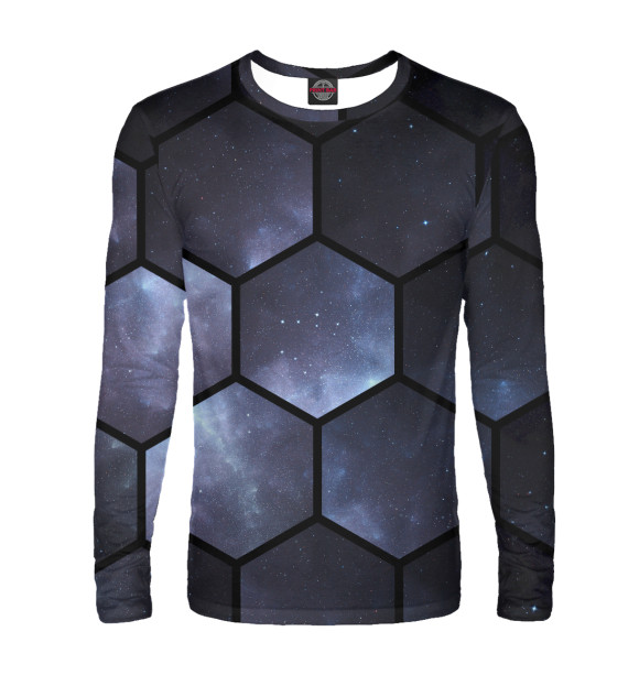 Мужской лонгслив с изображением Космическая броня цвета Белый