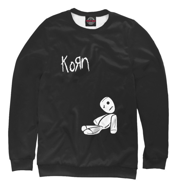 Женский свитшот с изображением Korn цвета Белый