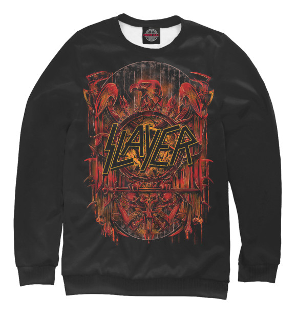 Мужской свитшот с изображением Slayer - thrash metal band цвета Белый