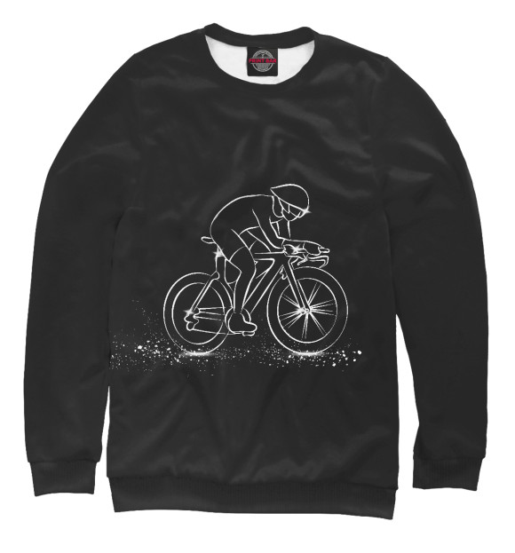 Мужской свитшот с изображением Велоспорт цвета Белый