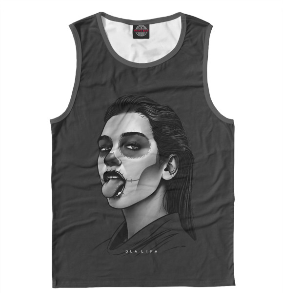 Майка для мальчика с притом Dua Lipa цвета Белый Майка для мальчика с изображением Dua Lipa цвета Белый