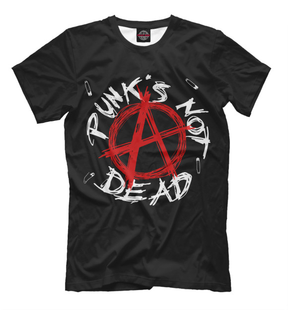 Мужская футболка с изображением Punks not Dead цвета Белый