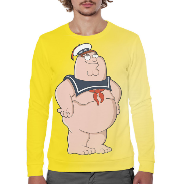 Мужской свитшот с изображением Питер цвета Белый