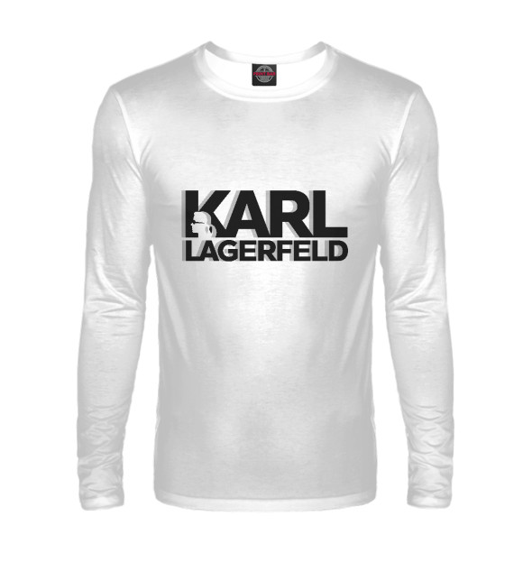 Мужской лонгслив с изображением Karl Lagerfeld цвета Белый