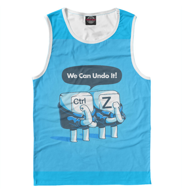 Мужская майка с изображением Мы сделаем это ctrl+z цвета Белый