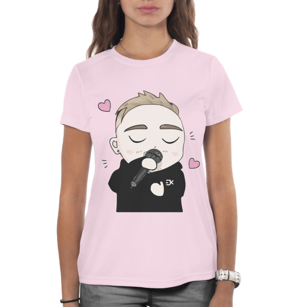 Женская футболка с изображением Егор Крид цвета Белый