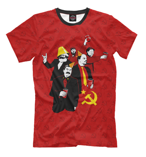 Мужская футболка с изображением Communist Party цвета Светло-коричневый
