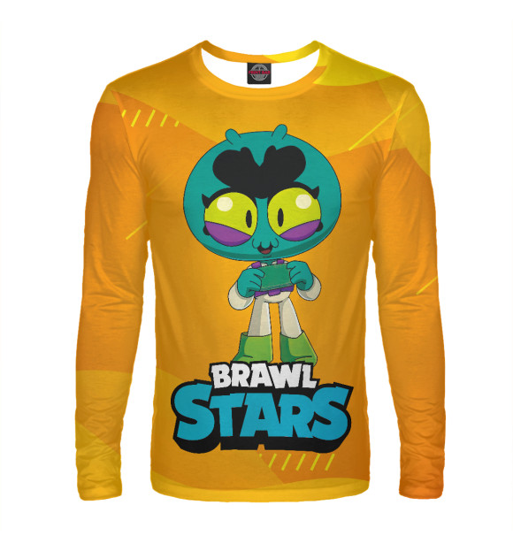 Мужской лонгслив с притом BrawlStars Eve Ева цвета Белый Мужской лонгслив с изображением BrawlStars Eve Ева цвета Белый