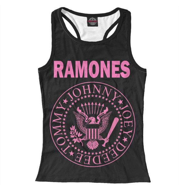 Женская майка-борцовка с изображением RAMONES PINK цвета Белый