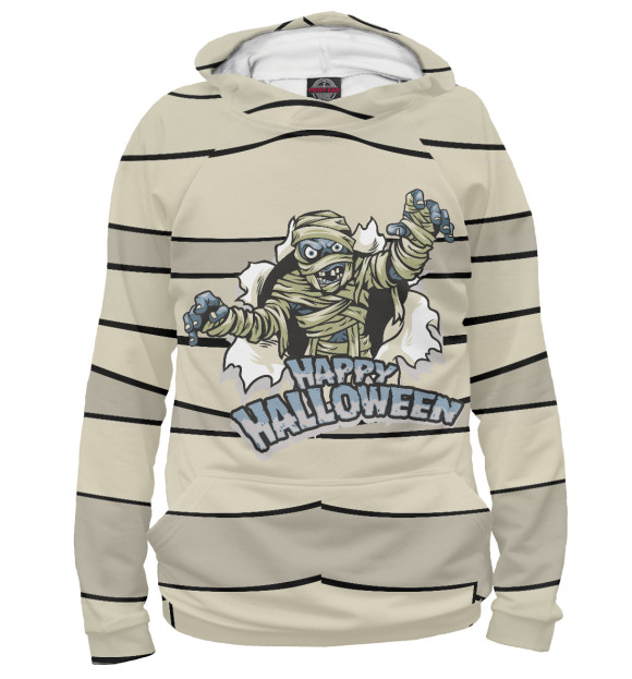 Мужское худи с изображением Мумия цвета Белый