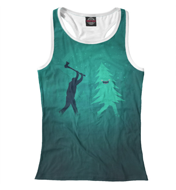 Женская майка-борцовка с изображением Новый Годик цвета Белый