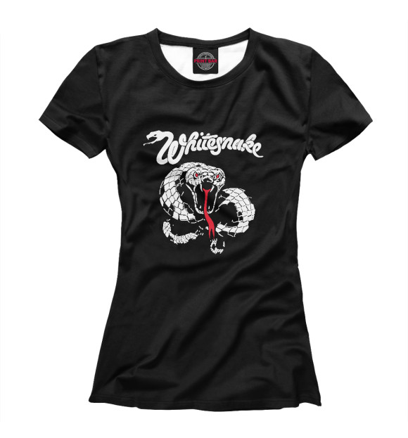 Женская футболка с изображением Whitesnake цвета Белый