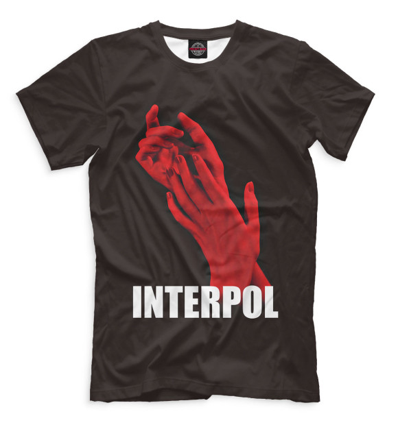 Мужская футболка с изображением Interpol цвета Темно-коричневый