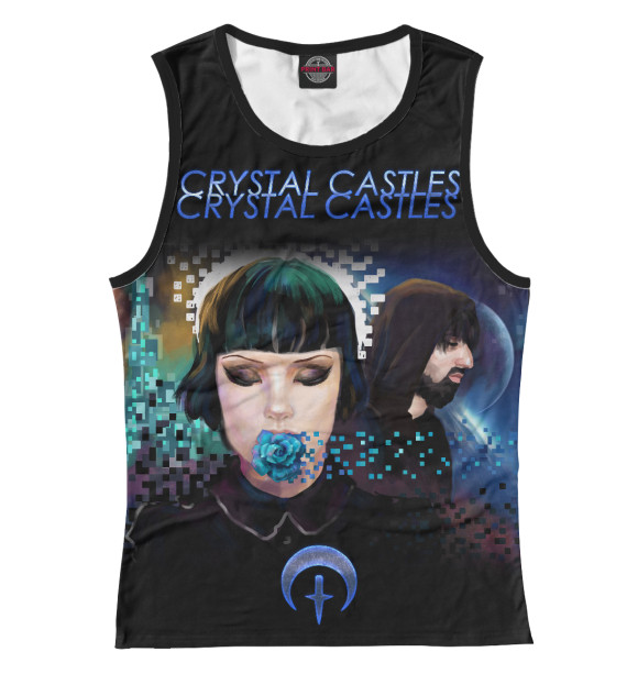 Майка для девочки с изображением Crystal Castles цвета Белый