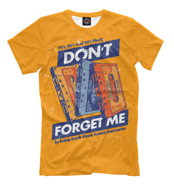 Мужская футболка с изображением Don't Forget Me цвета Оранжевый