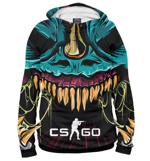 Женское худи с изображением CS GO  hyper beast skin цвета Белый